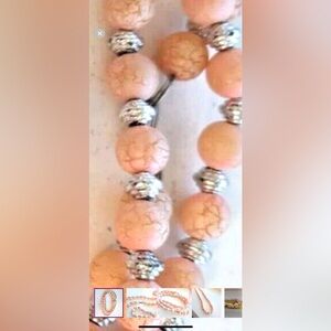 Chic Pink Beaded Bracelet with Silver Accents